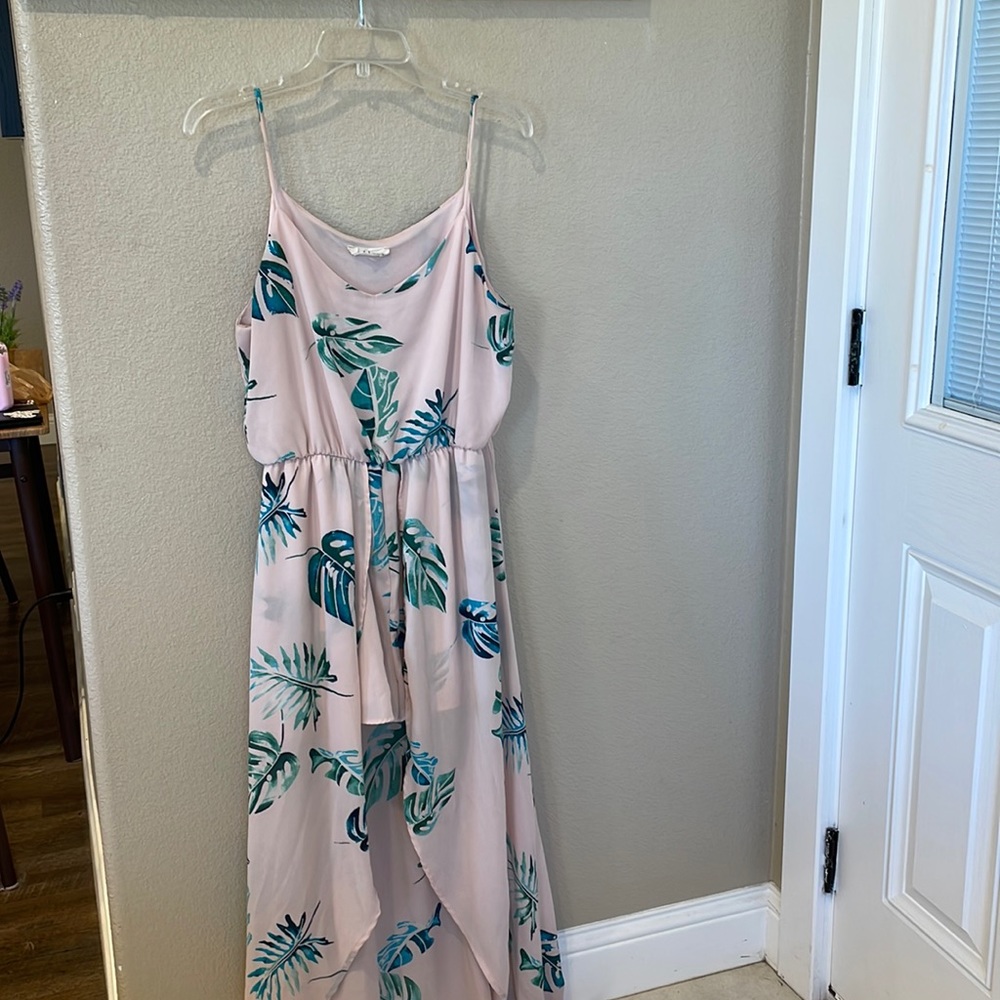 Peach Love California Summer Lovin' Palm Print Romper Maxi Size L